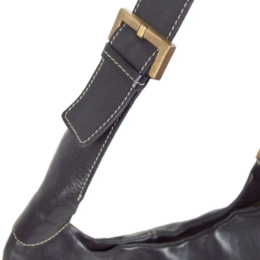 ROBERT  PIETRI Spain Side Zipper Leather Shoulder Hobo Bag
